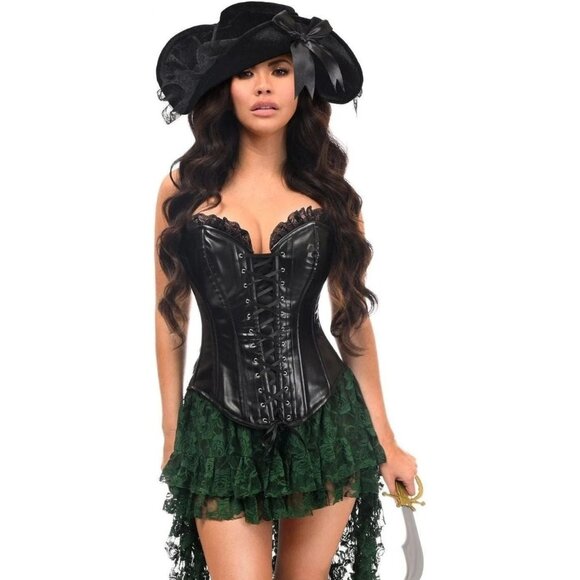 NEW Women's Sexy 4-Piece Halloween Corset Costume $130 Hat Sword Corset Skirt M! - Picture 4 of 7